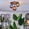 Chehalis ceiling light, globe light 32 cm blue, green, coppery, 3-light sources