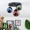 Chehalis ceiling light, globe light 32 cm blue, green, coppery, 3-light sources