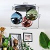 Chehalis ceiling light, globe light 34 cm blue, green, coppery, 3-light sources