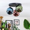 Chehalis ceiling light, globe light 34 cm blue, green, coppery, 3-light sources