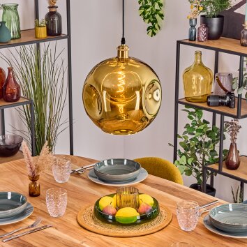 Ripoll hanging light, globe light, pendant light gold, 1-light source