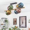Koyoto ceiling light, globe light gold, black, 8-light sources
