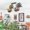 Koyoto ceiling light, globe light gold, black, 8-light sources