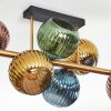 Koyoto ceiling light, globe light gold, black, 8-light sources