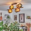 Koyoto ceiling light, globe light gold, black, 8-light sources
