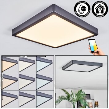 Finsrud ceiling light, Panel LED black, 1-light source