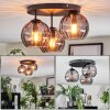 Koyoto ceiling light, globe light Smoke-coloured, 3-light sources
