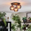 Koyoto ceiling light, globe light Smoke-coloured, 3-light sources