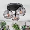 Koyoto ceiling light, globe light Smoke-coloured, 3-light sources