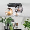 Koyoto ceiling light, globe light 30 cm Amber, clear, Smoke-coloured, 3-light sources