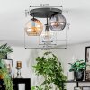 Koyoto ceiling light, globe light 30 cm Amber, clear, Smoke-coloured, 3-light sources