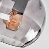 Koyoto ceiling light, globe light 30 cm Amber, clear, Smoke-coloured, 3-light sources