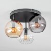 Koyoto ceiling light, globe light 30 cm Amber, clear, Smoke-coloured, 3-light sources