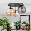 Koyoto ceiling light, globe light 30 cm Amber, clear, Smoke-coloured, 3-light sources
