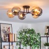 Gastor ceiling light, globe light Amber, Smoke-coloured, 6-light sources
