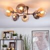 Gastor ceiling light, globe light Amber, clear, Smoke-coloured, 6-light sources