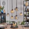 Ripoll hanging light, globe light, pendant light Amber, clear, Smoke-coloured, 6-light sources