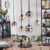Ripoll hanging light, globe light, pendant light Amber, clear, Smoke-coloured, 6-light sources