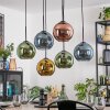 Koyoto hanging light, globe light, pendant light blue, gold, green, coppery, 6-light sources