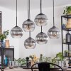Koyoto hanging light, globe light, pendant light clear, Smoke-coloured, 6-light sources