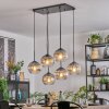 Koyoto hanging light, globe light, pendant light clear, Smoke-coloured, 6-light sources