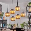 Koyoto hanging light, globe light, pendant light Amber, 6-light sources