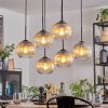 Koyoto hanging light, globe light, pendant light Amber, clear, 6-light sources