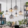 Koyoto hanging light, globe light, pendant light Amber, clear, Smoke-coloured, 6-light sources