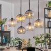 Koyoto hanging light, globe light, pendant light Amber, clear, Smoke-coloured, 6-light sources
