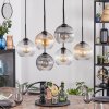 Koyoto hanging light, globe light, pendant light Amber, clear, Smoke-coloured, 6-light sources