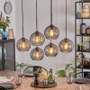 Koyoto hanging light, globe light, pendant light Smoke-coloured, 6-light sources