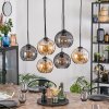 Koyoto hanging light, globe light, pendant light Amber, Smoke-coloured, 6-light sources