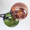 Gastor ceiling light, globe light 62 cm blue, chrome, green, coppery, Smoke-coloured, 6-light sources