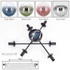 Gastor ceiling light, globe light 62 cm blue, chrome, green, clear, coppery, Smoke-coloured, 6-light sources