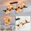 Koyoto ceiling light, globe light gold, black, 8-light sources