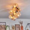 Koyoto ceiling light, globe light gold, black, 8-light sources