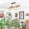 Koyoto ceiling light, globe light gold, black, 8-light sources