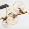 Koyoto ceiling light, globe light gold, black, 8-light sources