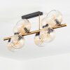 Koyoto ceiling light, globe light gold, black, 8-light sources
