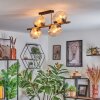 Koyoto ceiling light, globe light gold, black, 8-light sources