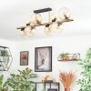 Koyoto ceiling light, globe light gold, black, 8-light sources