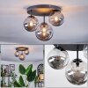 Chehalis ceiling light, globe light 32 cm Smoke-coloured, 3-light sources