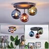 Chehalis ceiling light, globe light 30 cm blue, green, coppery, 3-light sources