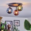 Chehalis ceiling light, globe light 30 cm blue, green, coppery, 3-light sources