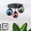 Chehalis ceiling light, globe light 30 cm blue, green, coppery, 3-light sources