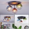 Chehalis ceiling light, globe light 30 cm blue, green, clear, coppery, 3-light sources