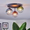 Chehalis ceiling light, globe light 30 cm blue, green, clear, coppery, 3-light sources
