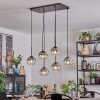 Koyoto hanging light, globe light, pendant light clear, Smoke-coloured, 6-light sources