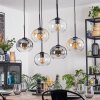 Apedo hanging light, globe light, pendant light Amber, clear, Smoke-coloured, 6-light sources