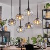 Apedo hanging light, globe light, pendant light Amber, clear, Smoke-coloured, 6-light sources